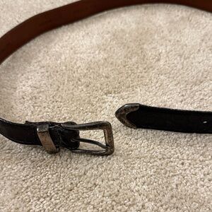 Women’s Black Leather Belt 1980s vintage Ralph Lauren